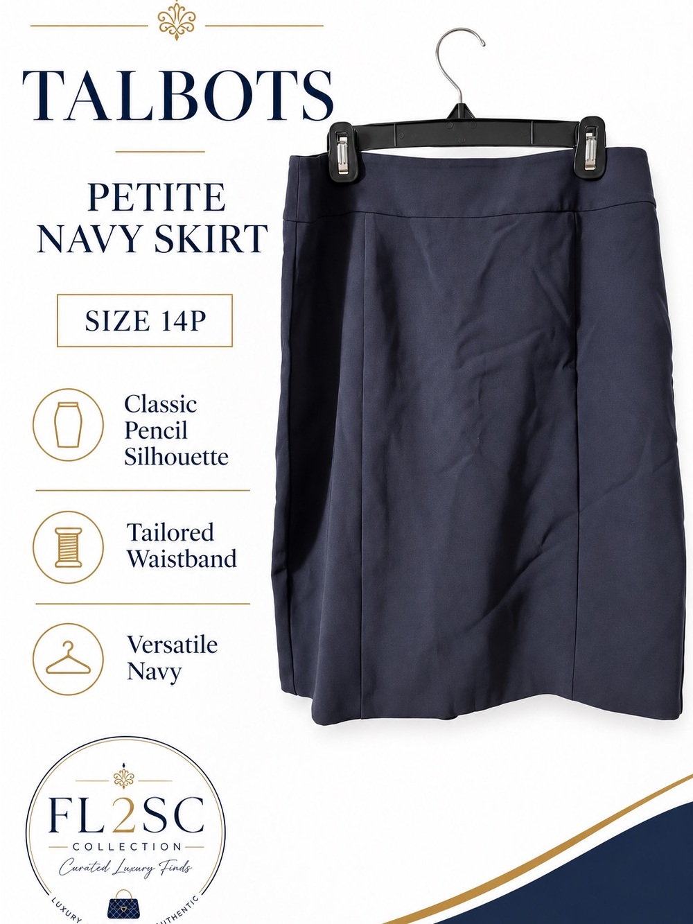 Talbots Navy Pencil Skirt - Petite